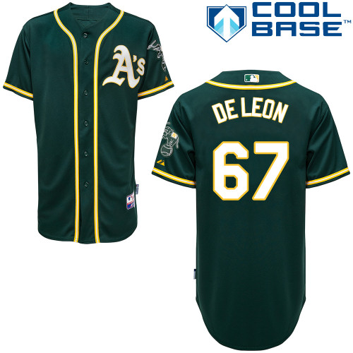 Jorge De Leon #67 MLB Jersey-Oakland Athletics Men's Authentic Alternate Green Cool Base Baseball Jersey
